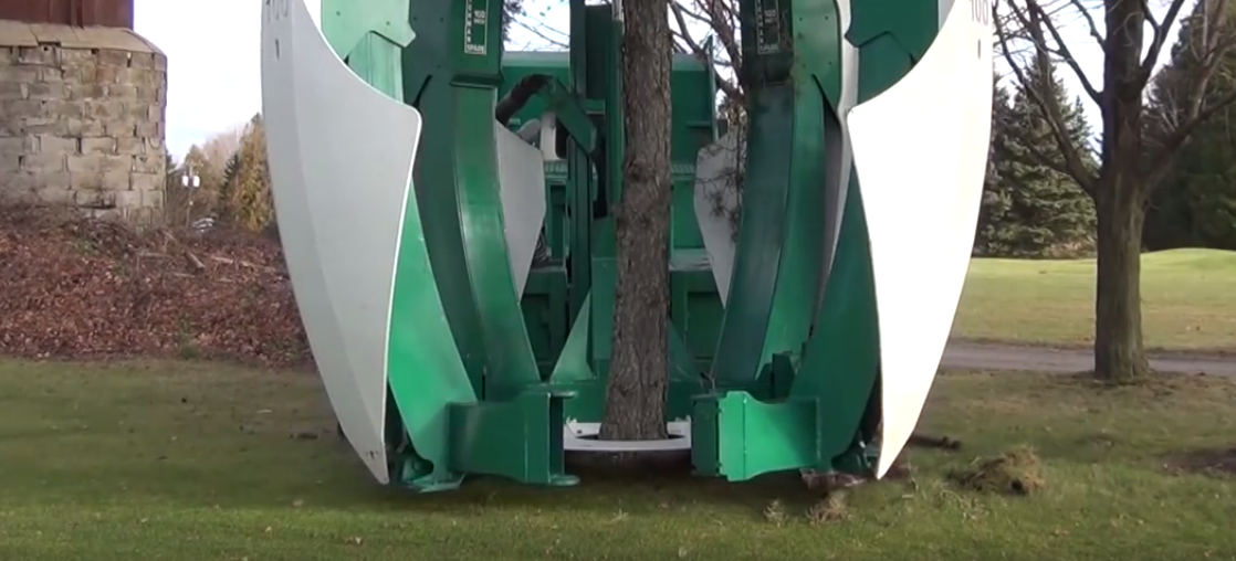 Máquina impressionante – Movendo e transplantando árvores